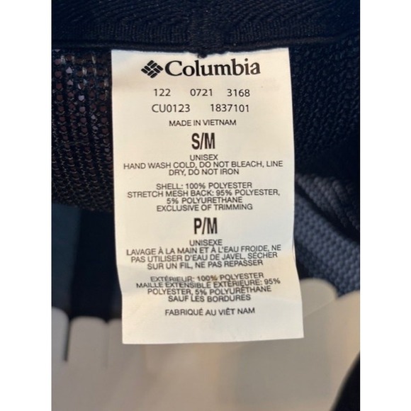 Columbia Mesh Tree Flag Flexfit Ball Cap, Gray/Black, S/M - Picture 4 of 6